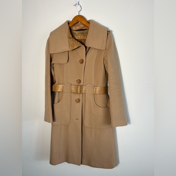 Mackage Jackets & Blazers - Mackage tan wool leather coat with buttons and pockets XS